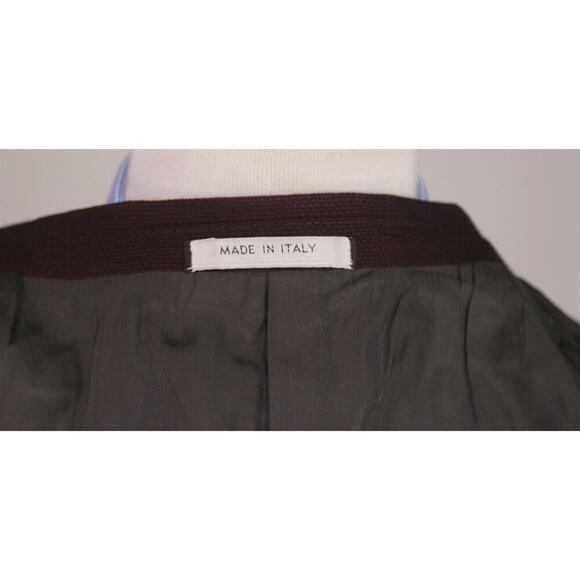 Armani Collezioni Current Burgundy/Black Woven Wool 2-Btn Slim Blazer Jacket 44R - Picture 11 of 11